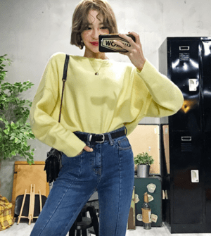 MERONGSHOP ふんわりクロップニット