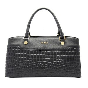 BONIA クロコダイル型押しミニボストンバッグ