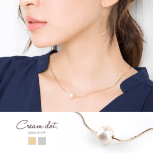 cream dot パールネックレス