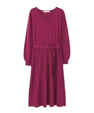 NATURAL BEAUTY ニットプリーツワンピース