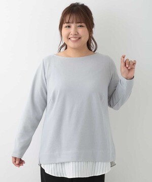 eur3 異素材レイヤードトップス