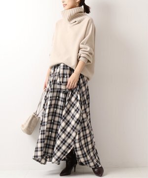 Spick & Span タータンチェック フレアシャツワンピ