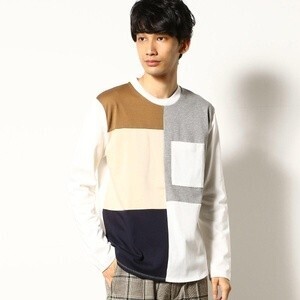COMME CA COMMUNE パッチワーク 長袖Ｔシャツ