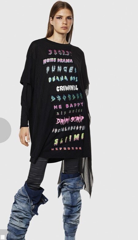 DIESEL レディース　ジョーゼット レイヤード コットン ワンピース