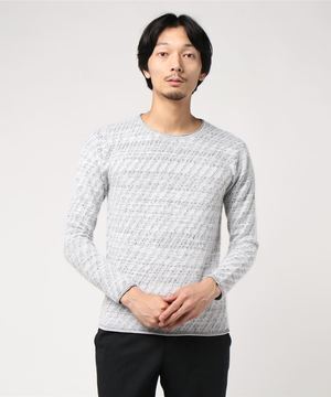 TORNADO MART バイアスタッククルーネックニット