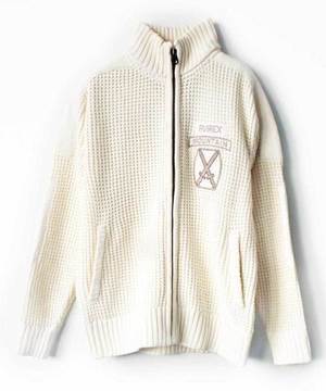 AVIREX ZIP UP WAPPEN COTTON KNIT CARDIGAN