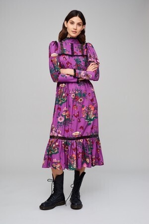 Manoush Purple Mushroom midi dress