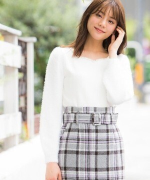 MISCH MASCH そでフェザーヤーン装飾ニット
