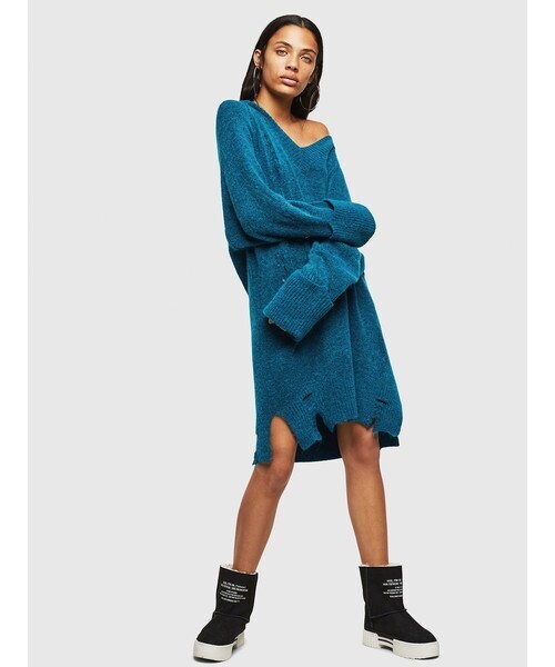 DIESEL レディース　アルパカ ウール ボリュームニット ワンピース