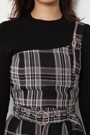 rienda Mole check Bustier TOP