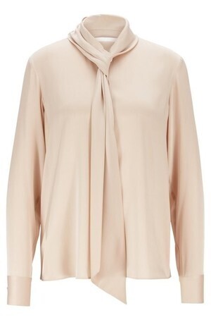 HUGO BOSS Crepe-de-chine blouse with tie neckline
