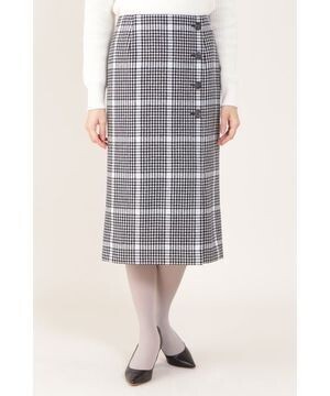 NATURAL BEAUTY 千鳥チェックIラインスカート