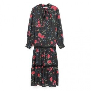 SAAAGE boutique レトロフラワーボウタイワンピース