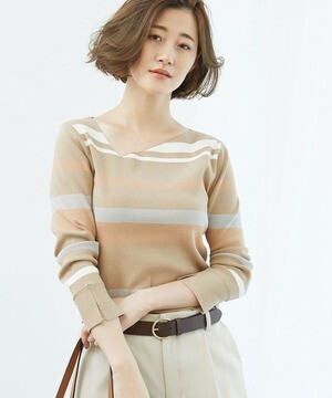 ROPE’ PICNIC アシメネックニットプルオーバー