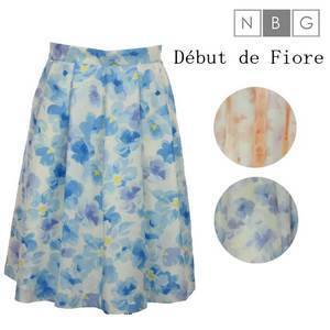 Debut de Fiore ボカシフラワープリントタックスカート