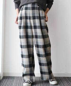 AMERICAN HOLIC ボタンループチェックパンツ