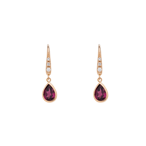 festaria bijou SOPHIA K18ピンクゴールド ガーネット・ダイヤモンド ピアス