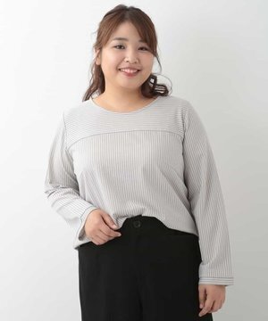 eur3 ストライプ切り替えカットソー