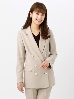 THE SUIT COMPANY 【ウォッシャブル】ミルド2WAYストレッチ ダブルブレストジャケット