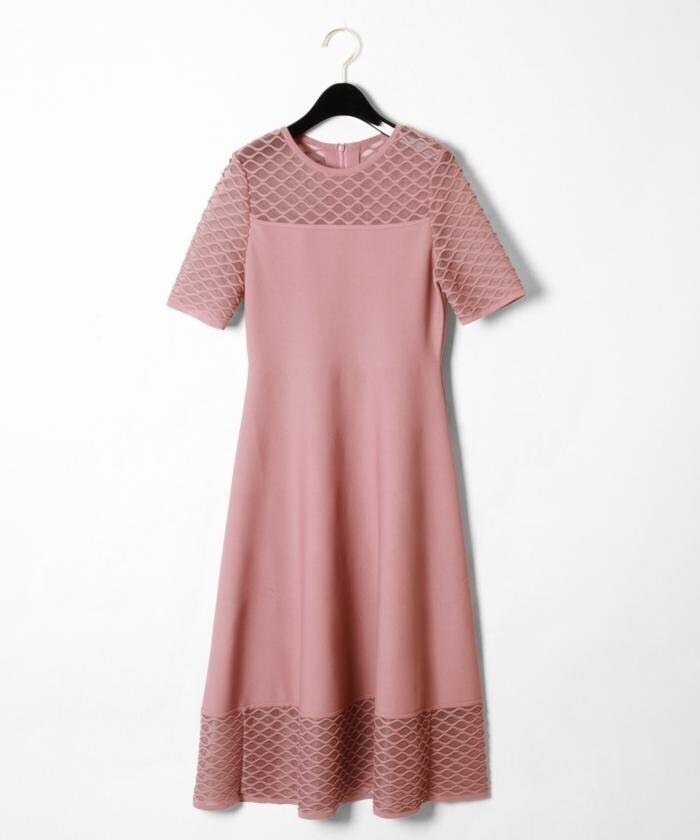 GRACE CONTINENTAL シアーニットドレス