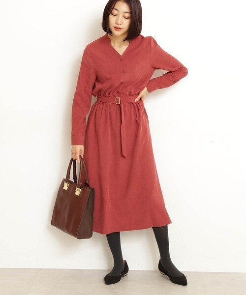 N.（N. Natural Beauty Basic） Ｖネックピーチワンピース