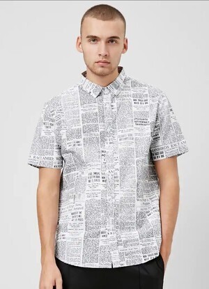 FOREVER21 Newspaper Print Shirt