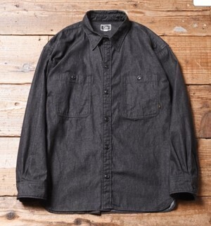 CALEE BIG SIZE L/S DENIM SHIRT