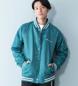 Champion ベースボールジャケット C3?J619 トリコット裏起毛 ブランドロゴ 刺繍