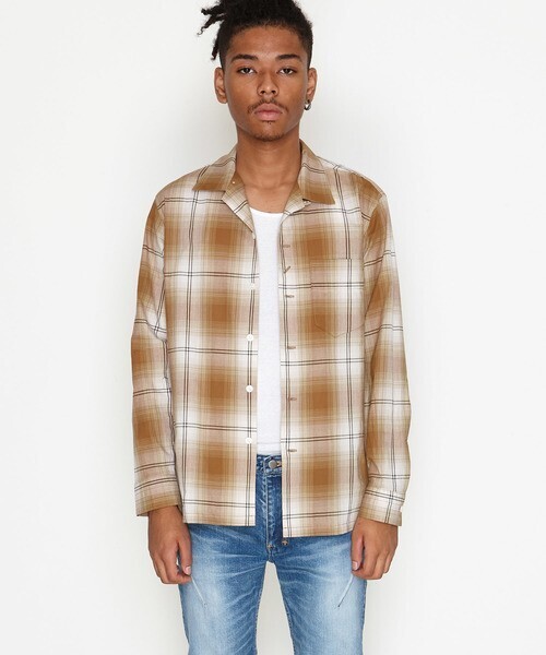 NUMBER (N)INE OMBRE CHECK OPEN COLOR SHIRT