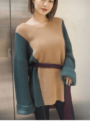 MURUA Vネックニットチュニック