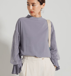 LADYMADE プリーツカフスチュールスリーブブラウス