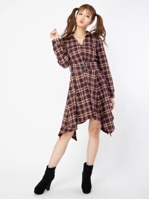 CECIL McBEE チェックシャツワンピース