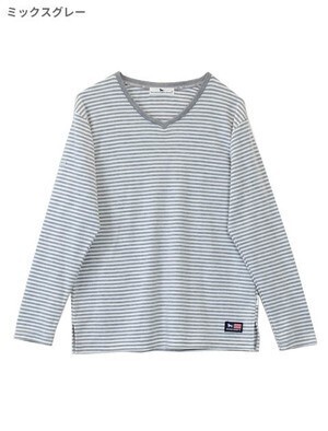 DOG DEPT スムースボーダー VネックロンT