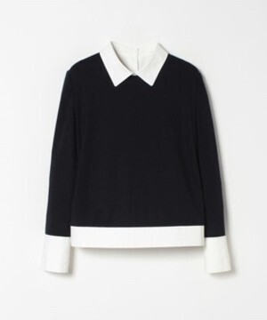 LANVIN COLLECTION ウールスムース切り替えカットソー
