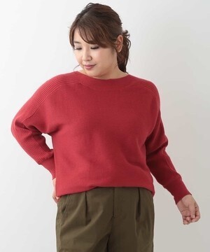 eur3 【大きいサイズ】リブニットプルオーバー