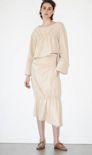 ELIN Asymmetry gather top/アシンメトリーギャザートップス