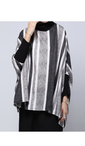 antiqua ストライプドルマントップス