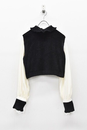 YUKI SHIMANE Bishop Sleeve Knit Top