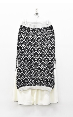 YUKI SHIMANE Jacquard Knit Skirt - BLACK
