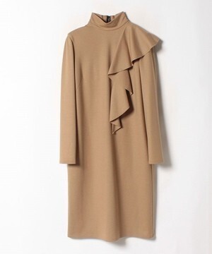 LANVIN COLLECTION フリルハイネックワンピース