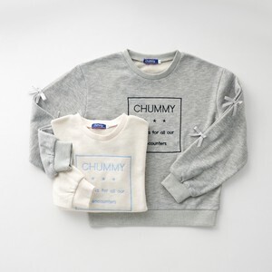 Chummy 袖チュール切替トレーナー