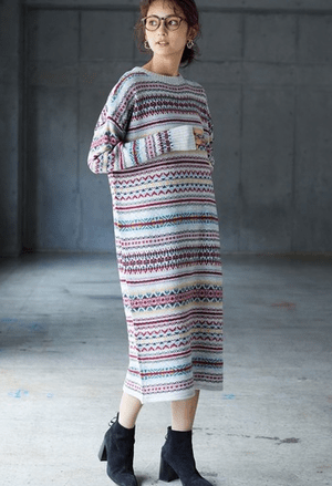 CRAFT STANDARD BOUTIQUE フェアアイル柄ニットワンピース