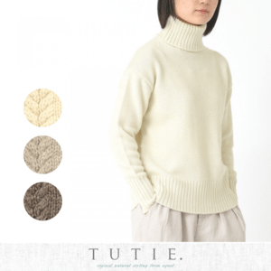TUTIE. エコハイランドウールニットタートルネックセーター