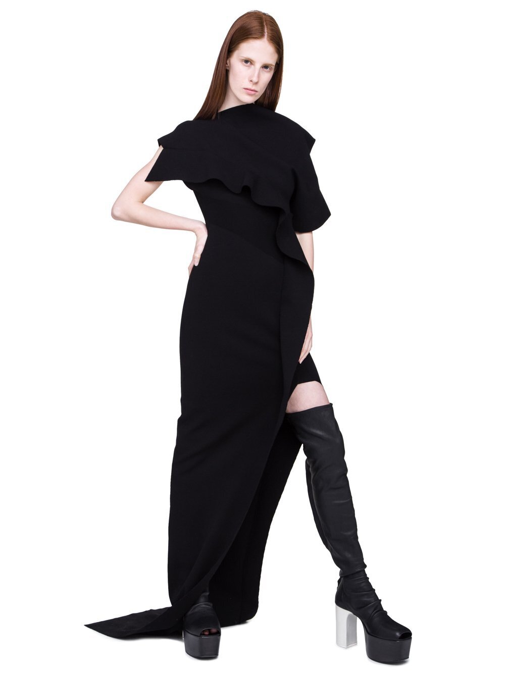 RICK OWENS ラッフル ドレス