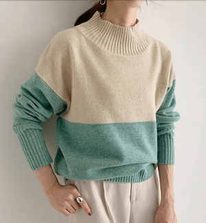 ROPE’ mademoiselle カラーブロックハイネックニット