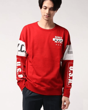 AVIREX スウィッチング バーシティー スウェット/SWITCHING VARSITY CREW SWEAT