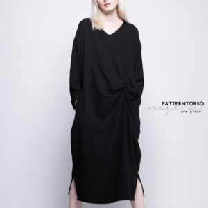 antiqua ★シーンレス、タックデザインで上品大人シルエット。タックワンピースpk-00305