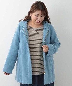 eur3 【大きいサイズ】ジップアップフードコート