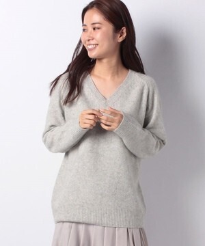 LOUNIE ラクーン混Vネックニットプルオーバー