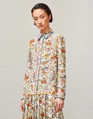 Tory Burch CONTRAST BINDING PRINTED SHIRT